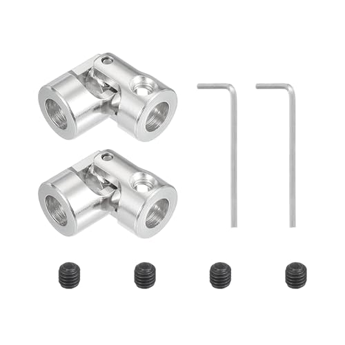 PATIKIL Rotatable Universal Steering Shaft 6mm to 6mm Inner Dia, 2 Pcs U Joint Shaft Coupling U Joints Coupler Connector Accessories with M4 Screws Spanner for Motor Model Robots - size: 6mm-6mm
