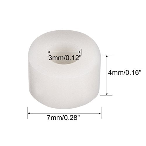 uxcell Round Spacers Washers ABS OD 7mm ID 3mm Height 4mm for M3 Screws