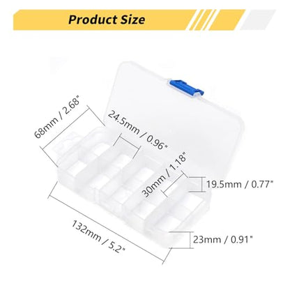 MroMax 2Pcs Small 10 Grids Clear Plastic Organizer Boxes - size: Small 10 Grids
