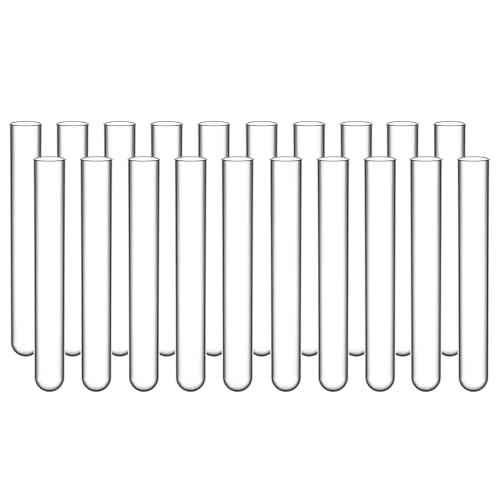StonyLab Borosilicate Glass Round Bottom Test Tubes, 20mm OD X 150mm Length (Pack of 20) - style: 20 Pack