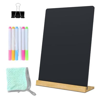 NEWNEWSHOW 1 Pack 8.7x12 Inch Tabletop Chalkboard with Wood Holder