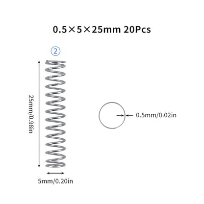 3D Printer Accessories Compression Spring Assortment Kit for Bambu-Lab X1/X1C/X1E/P1P/P1S A1 Mini DIY 3D Printed Part Model - Light Load Springs Standard Part