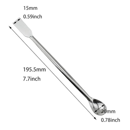 10PCS 2 in 1 Stainless Steel Laboratory Spoon 7.6 Inch Silver Sampling Scoop Bartending Utensils Suitable for Bars Schools Homes Laboratories Gatherings
