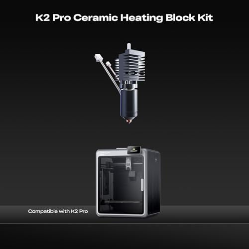 Creality K2 Pro Ceramic Heating Block Kit, All-Metal Integrated Hotend with Titanium Heat Break, Supports Engineering Filaments, for K2 Pro 3D Printer - size: Ceramic Heating Block 0.4mm, style: K2 Pro