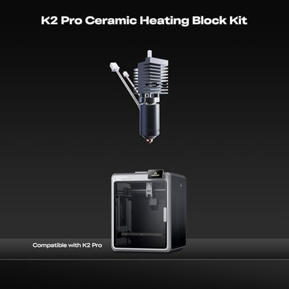 Creality K2 Pro Ceramic Heating Block Kit, All-Metal Integrated Hotend with Titanium Heat Break, Supports Engineering Filaments, for K2 Pro 3D Printer - size: Ceramic Heating Block 0.4mm, style: K2 Pro