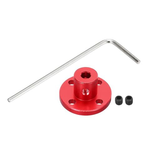 MECCANIXITY 4pcs 4mm Bore Rigid Red Flange Coupling Connector Aluminum Motor Bearing Shaft Mounting Hub with Wrench for DIY RC Model Motors - color: Red, size: 4mm