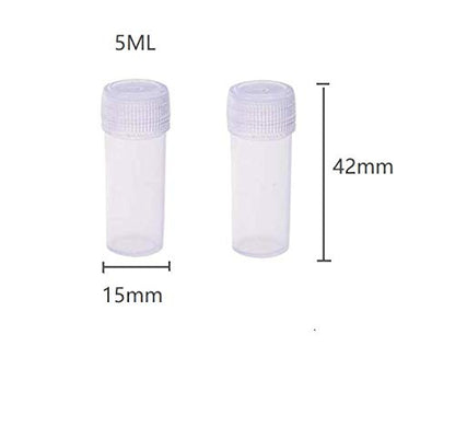 50 Pcs Plastic Sample Bottles Mini Clear Storage Case with Lid, 5ML Small Bottle Vial Storage