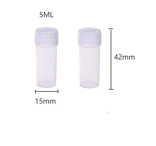 50 Pcs Plastic Sample Bottles Mini Clear Storage Case with Lid, 5ML Small Bottle Vial Storage