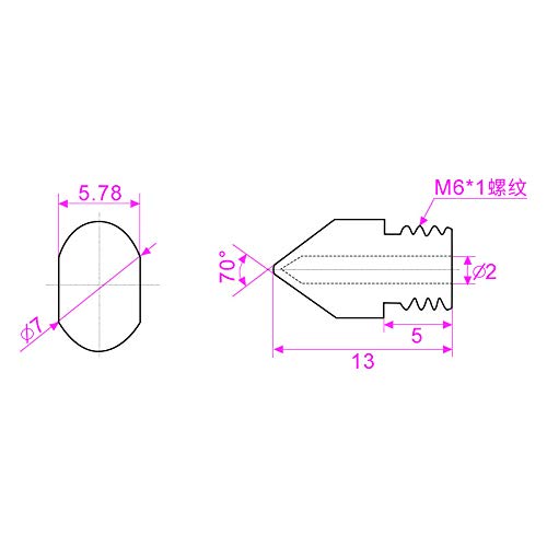 Creality 3D Hardened Steel Hotend Extruder MK8 Nozzle with High Temperature Resistance Upgraded Tungsten All Metal for Ender 3 CR-10 Series 3D Printer 0.2/0.3/0.4/0.5/0.6/0.8/1.0mm (7pcs in one Pack)