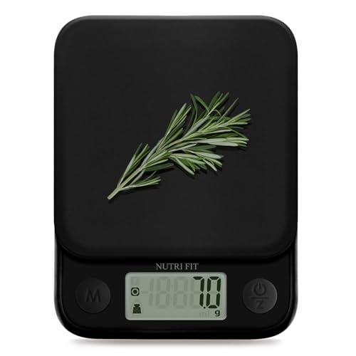 NUTRI FIT Food Scale Small Digital Kitchen Scales Weight Grams Ounces Black - color: Classic Black