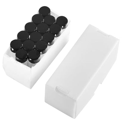 15 PCS 30ML Glass Vials, Small Liquid Sample Vial,27.5x84 mm, Borosilicate Glass Empty Vials with Caps, 24-400 Black Screw Caps with PE Liner - size: 30ML(27,5x84mm)