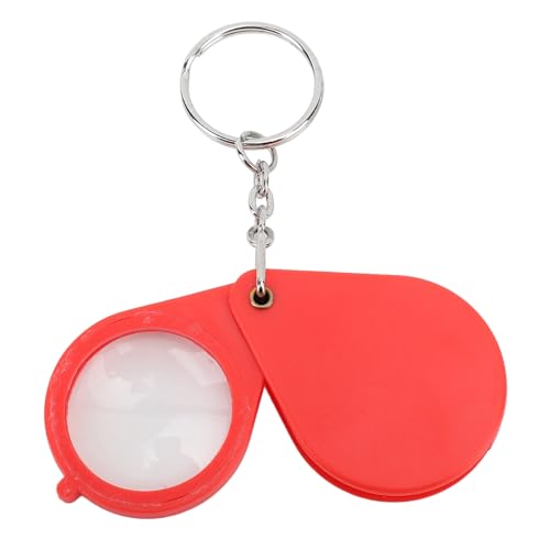 Keychain Magnifying Glass, 10X Folding 32mm - color: Red