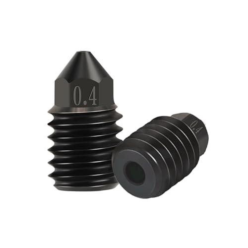 2 Pack Hardened Steel Nozzles, High-Temperature Nozzle for X1/C P1P/S Upgraded Kobra 3/S1 Comb 3D Printer (0.4mm) - color: 0.4mm
