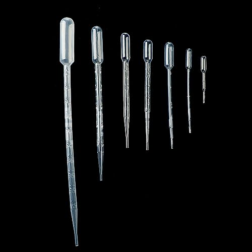 100x Disposable Pipettes 0.2/0.5/1/2/3/5ML Plastic Transfer Pipette Practical Pipettes Dropper for Science Experiments, 6.5cm