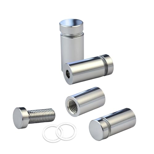 Pack of 12 Aluminum Standoff Screws Wall Sign Standoff Mounting Hardware Standoff Mounts for Acrylic Picture Frame (12, Polished Chrome, 1/2" x 3/4") - color: Polished Chrome, size: 1/2" x 3/4"