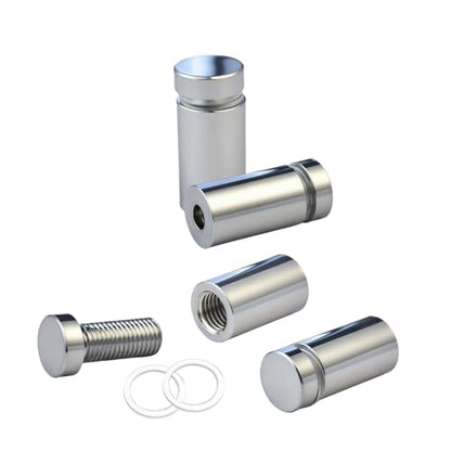 Pack of 12 Aluminum Standoff Screws Wall Sign Standoff Mounting Hardware Standoff Mounts for Acrylic Picture Frame (12, Polished Chrome, 1/2" x 3/4") - color: Polished Chrome, size: 1/2" x 3/4"