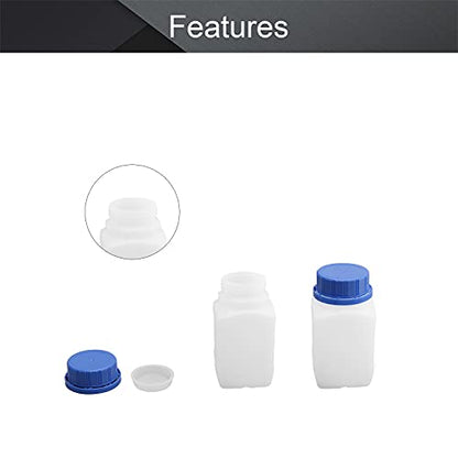 Othmro 250ml/8.5oz Plastic Lab Chemical Reagent Bottles,8pcs 40mmx115mm(IDxH) Square Wide Mouth Liquid/Solid Sample Storage Container Sealing Bottles Blue with Anti-theft Cap - color: 8Pcs 8oz