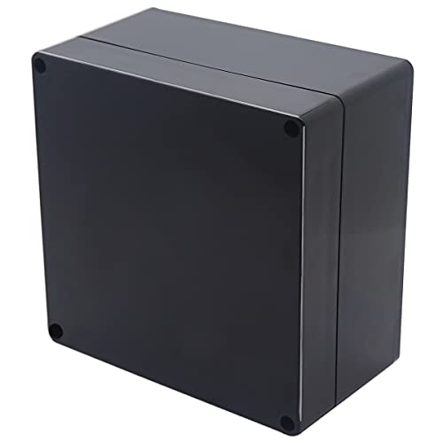 Project Box IP65 Waterproof Junction Box ABS Plastic Black Electrical Boxes DIY Electronic Project Case Power Enclosure 6.3x6.3x3.54 inch (160x160x90 mm) - color: Black, size: 6.3"x6.30"x3.54"