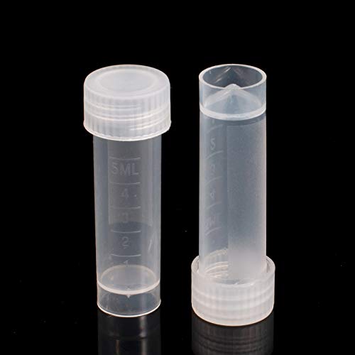 50Pcs 5ml Plastic Sample Bottle Vial Storage Container for Laboratory Lab