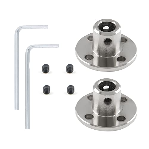 2 PCS 6mm Flange Shaft Coupling, Rigid Flange Coupling Motors Guide Shaft Support Coupler, High Hardness Coupling Connector Flanged Shaft Mount for DIY RC Model Motors - size: 6mm, style: 2PC