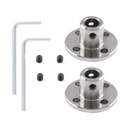2 PCS 6mm Flange Shaft Coupling, Rigid Flange Coupling Motors Guide Shaft Support Coupler, High Hardness Coupling Connector Flanged Shaft Mount for DIY RC Model Motors - size: 6mm, style: 2PC