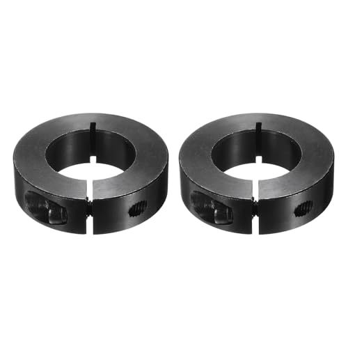 uxcell 2Pcs Single Split Shaft Collar, 30mm Bore One Piece Clamping Collar 54mm OD 15mm Thickness Black Oxide Lock Collar Clamp with Set Screws (1045 Steel) - size: 30mm x 54mm x 15mm