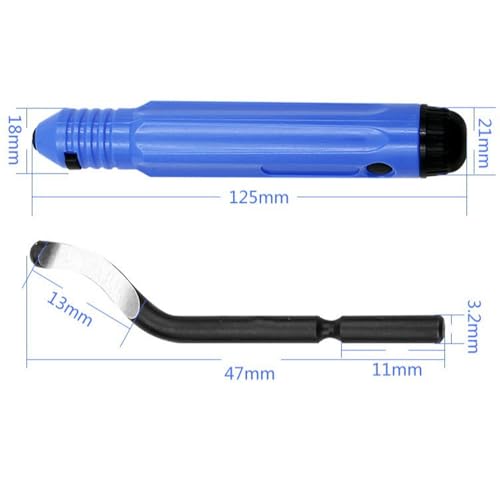 1Pc Blue Stainless Steel NB1100 Deburring Tool Kit Precision Edge Burr Removal on Copper,Iron, Brass,and PVC Plumbing Pipes,3D Printing Plastics,Resin Art,Metal Work,Deburring Cutters Cutting Tools