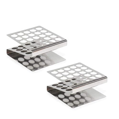 ULAB Stainless Steel Test Tube Racks, Suitable for Tubes of Dia. ≤16mm, Z Shape, 25 Holes, 5×5, Pack of 2, UTR1007 - color: 2*25holes Steel