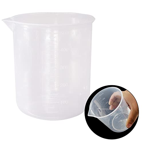 Waziaqoc 500ml/17.1oz Plastic Graduated Beaker, Transparent - color: 1pc, size: 500 ml