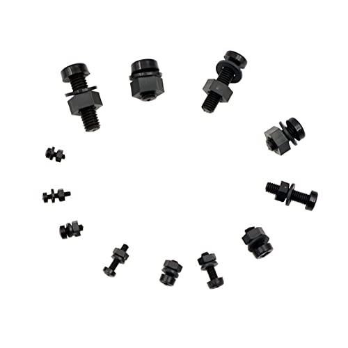 Metric M2-M6 Black Nylon Phillips Pan Head Screws, Nuts & Washers Kit - color: Black-M2M2.5M3M4M5M6