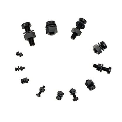Metric M2-M6 Black Nylon Phillips Pan Head Screws, Nuts & Washers Kit - color: Black-M2M2.5M3M4M5M6