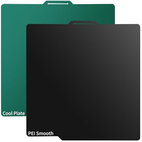 Upgraded Cold Plate & PEI Build Plate for Bambulab X2D/X1E/X1C/P2S/P1S/P1P/A1,257x257mm Double Side Textured Low-Temp Cool Plate +Smooth Import PEI Sheet Spring Steel Removable Printed Platform. - size: 257x257mm