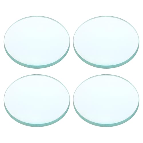 PATIKIL Convex Lens, 100mm Focal Length 50mm (1.97") Diameter Round Glass Magnifying Telescope Lens Trial Set Ground Edge for Lab Physics Class Optics, 4 Pcs - size: 100mm FL, 50mm Dia.