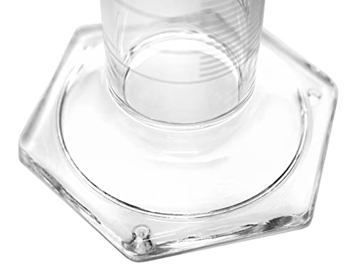 Measuring Cylinder, 10ml - ASTM, Class A Tolerance ±0.10ml - Protective Collar, Hexagonal Base - White Graduations - Borosilicate 3.3 Glass - Eisco Labs - size: 10mL