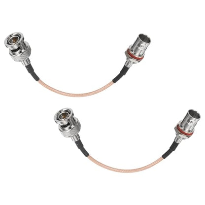 MECCANIXITY 0.33FT 3G-SDI Cable BNC Male to Female 75 Ohm Orange 2Pack - size: 0.33 FT