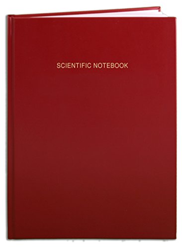 BookFactory Red Scientific Notebook (0.25" Grid), Hardbound, 96 Pages - color: Red Imitation Leather, size: 8" x 10" - 96 pg