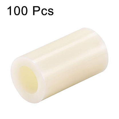 uxcell ABS Round Spacer Washer ID 8.2mm OD 14mm Length 25mm Plastic Standoff for 3D Printer, TV Wall Mounting, Electrical Outlet, Beige, 100Pcs - size: 25mm