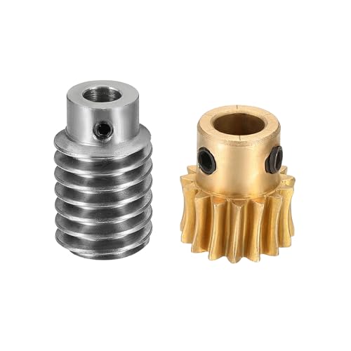 uxcell Worm Gear Set Right Rotation 15T 1 Module 15:1 Reduction Rate - size: Gear-8mm, Worm-5mm Bore, style: 1M-15T