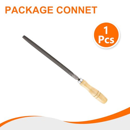 HARFINGTON Triangle Medium Teeth Cut File 8" Double Cut Teeth High Carbon Steel Hand Rasp File Wood Handle for Metal Wood Deburring Removing - size: 8", style: Medium