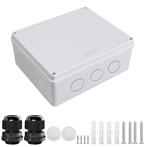 LeMotech Junction Box, Electrical Box IP65 Water Resistant Dustproof ABS Plastic Project Enclosure for Electronics White 11.8 x 9.8 x 4.7 inch - size: 11.8"x 9.8"x 4.7"