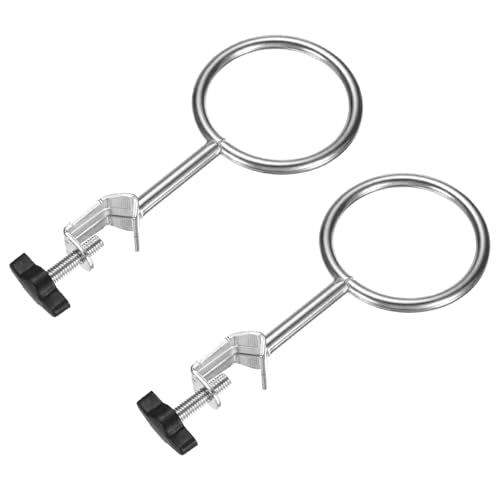 M METERXITY 2-Pack Laboratory Retort Support Ring Clamp 50mm OD Stainless Steel Closed Extension Ring Flask Clamp Burette Stand for Chemistry/Physics Lab Equipment Support Retort Ring - size: 50mm
