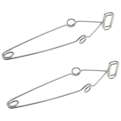 2 PCS Test Tube Clamp Stainless Steel Testing Holder Tool with Finger Grips for Laboratory Test Tubes