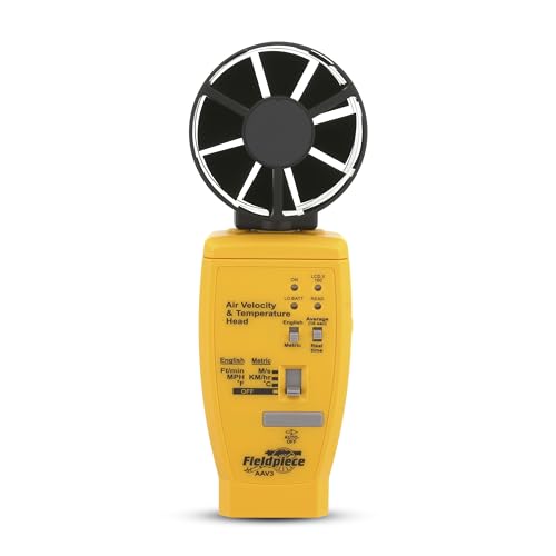 Fieldpiece AAV3 Air Velocity and Temperature Accessory Head for HVAC Testing - Airflow Measurement, CFM Estimation, Anemometer Head with Real-Time & Average Readings