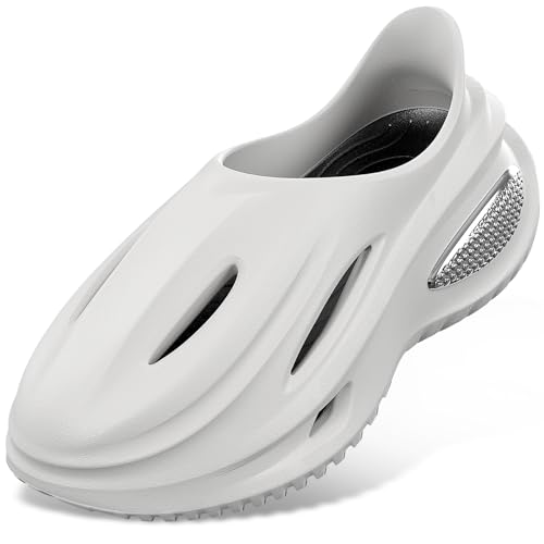 Arch Support Clogs for Men Women, Closed Toe EVA Foam Clogs Non-Slip - color: Pearl White, size: 8 Women/6.5 Men