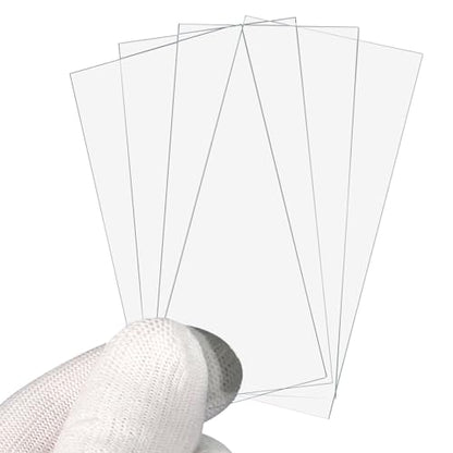 PATIKIL 40x80mm Glass Streak Plate, 4pcs Lab Glass Slides Microscope Glass Slides Optical Optically Clear Glass Slides Smooth Edges High Transparency Transparent Uniform Thickness - size: 40x80mm