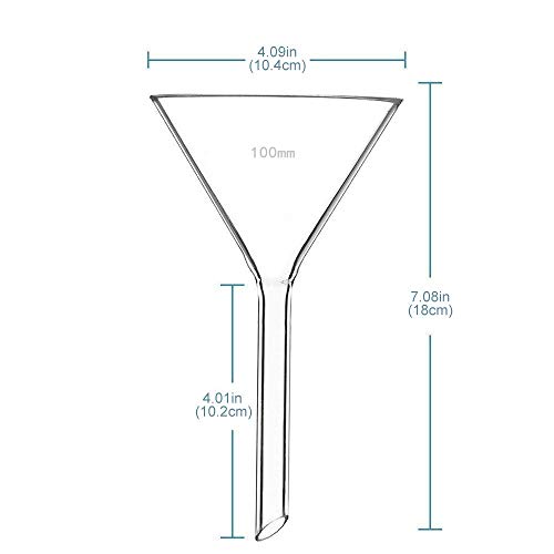 SEOH Glass Funnel Neutral Glass 100 mm 100 mm stem - size: 100mm, style: Single