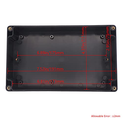Project Box IP65 Waterproof Junction Box ABS Plastic Electrical Boxes DIY Electronic Project Case Power Enclosure 7.87x4.72x2.2 inch (200 x 120 x56 mm) - color: Black, size: 7.87"x4.72"x2.2"