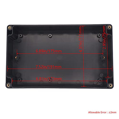 Project Box IP65 Waterproof Junction Box ABS Plastic Electrical Boxes DIY Electronic Project Case Power Enclosure 7.87x4.72x2.2 inch (200 x 120 x56 mm) - color: Black, size: 7.87"x4.72"x2.2"