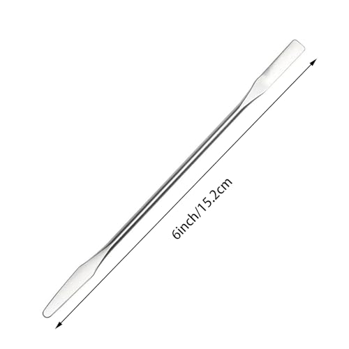 4PCS Stainless Steel Lab Laboratory Mini Double-Ended Spatula,Micro Spatula, Semi-Micro Shovel Tapered Arrow End Flat Ends,Mini Metal Spatula,6" Length