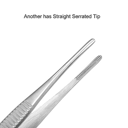8 Inch Stainless Steel Tweezers with Straight and Curved Serrated Tip Multipurpose Forceps for Craft Repairing 2 Pack - size: 8 Inch